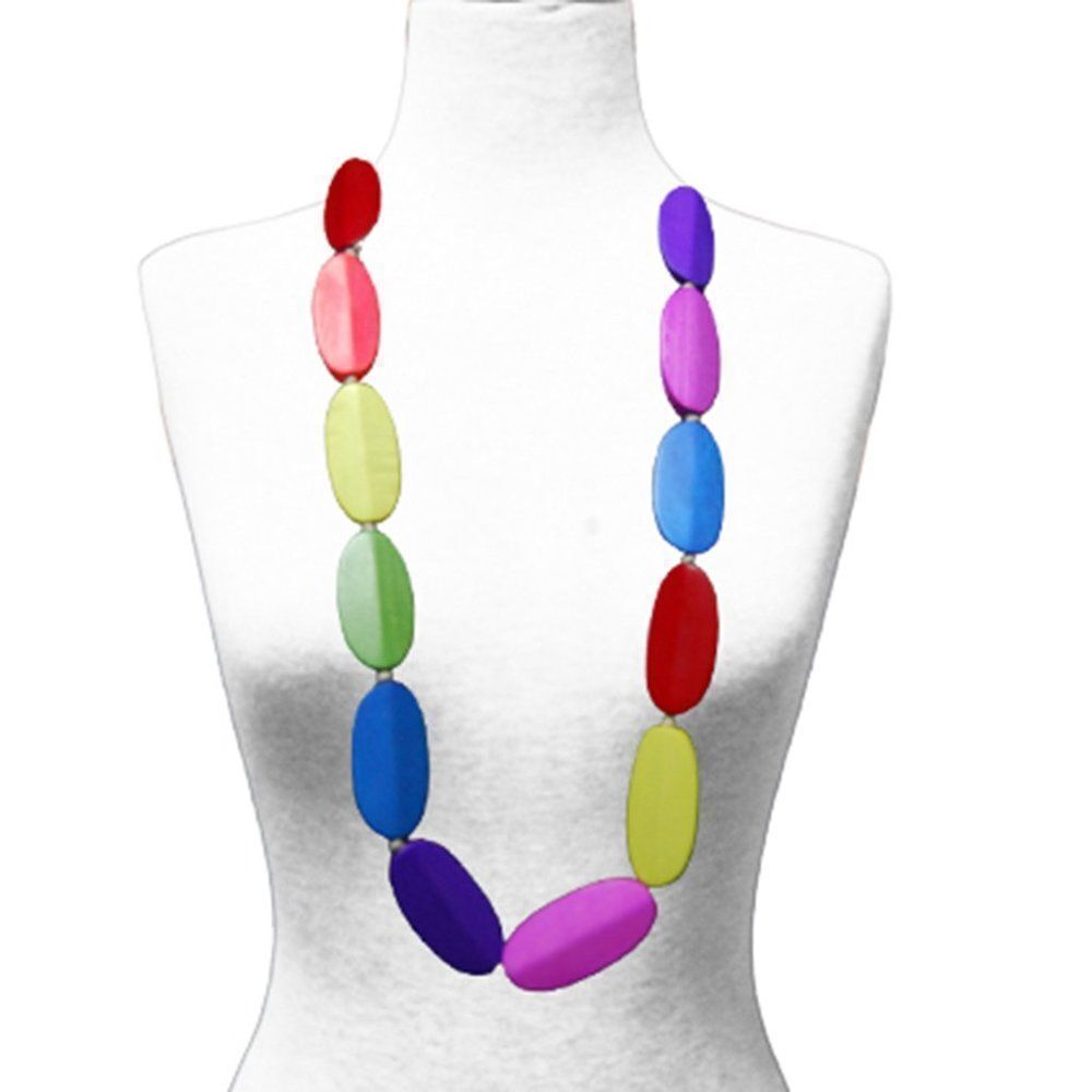 Wooden Adjustable & Cotton Cord Necklace (24-46 Inches)